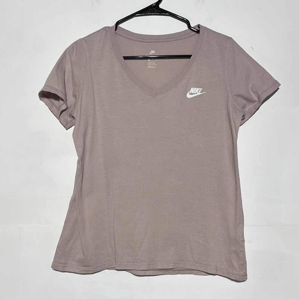 Nike Blush Pink Athletic Fit V-neck Tee Shirt Size M